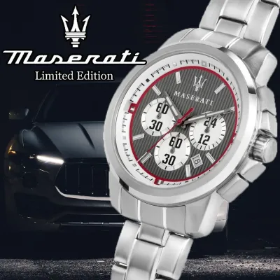 Maserati Royale Chronograph Grey Dial Silver Steel Strap Watch For Men 